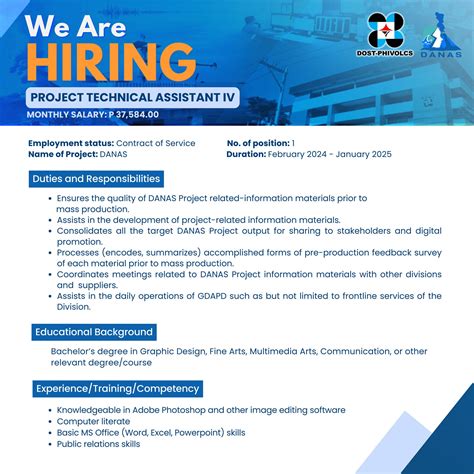 phivolcs hiring|𝑾𝒆 𝒂𝒓𝒆 𝒉𝒊𝒓𝒊𝒏𝒈 Three (3) Project Technical Assistant IV Monthly Salary .
